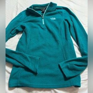 Teal North face Quarterzip